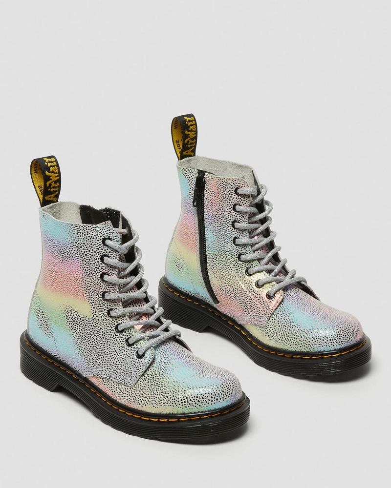 Kids' Dr Martens Junior 1460 Pascal Iridescent Lace Up Boots Multicolor | AU 683YXF